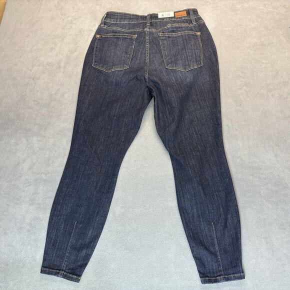 NEW Judy Blue Jeans Size 14W High Waist Skinny Fit Back Yoke Seam Stretch Blue - Picture 3 of 12